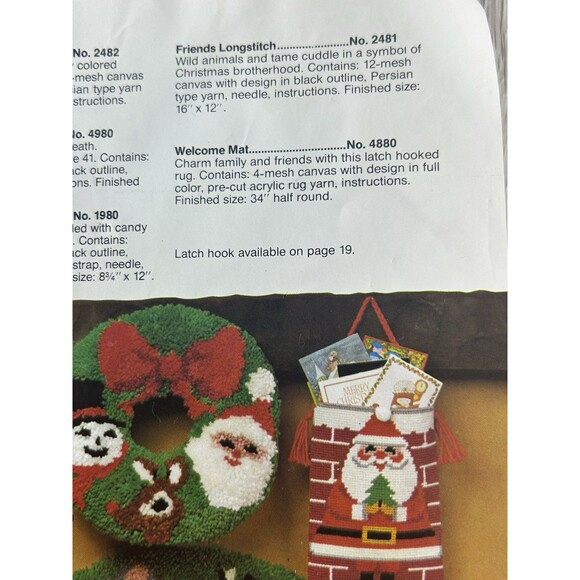 1970s Artcraft Concepts Latch Hook Rug Kit Welcome Christmas Cat & Mouse READ - Picture 4 of 7